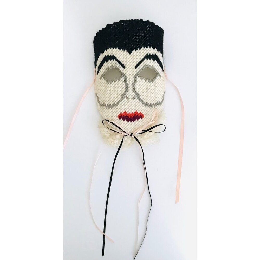 Handmade Vampire Halloween Mask Decoration Needlepoint Wall Decor